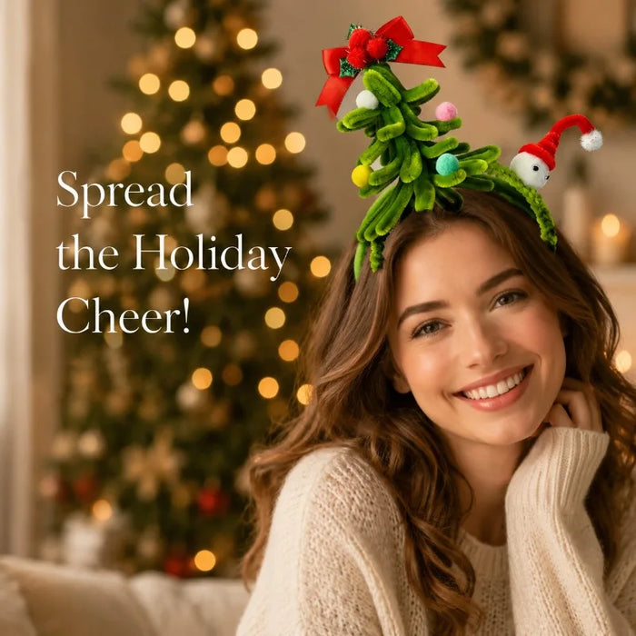 Christmas Tree Pom-Pom Headband