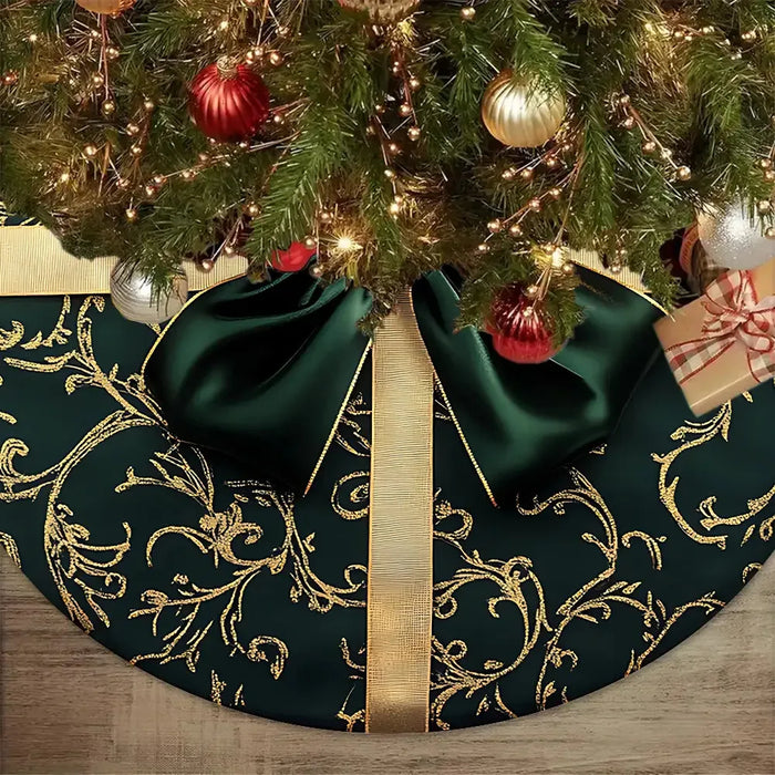 Vintage-Print Christmas Tree Skirt