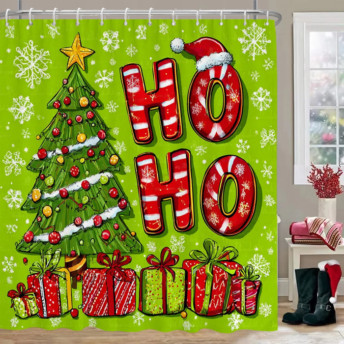 Snowman and Reindeer Christmas Shower Curtains