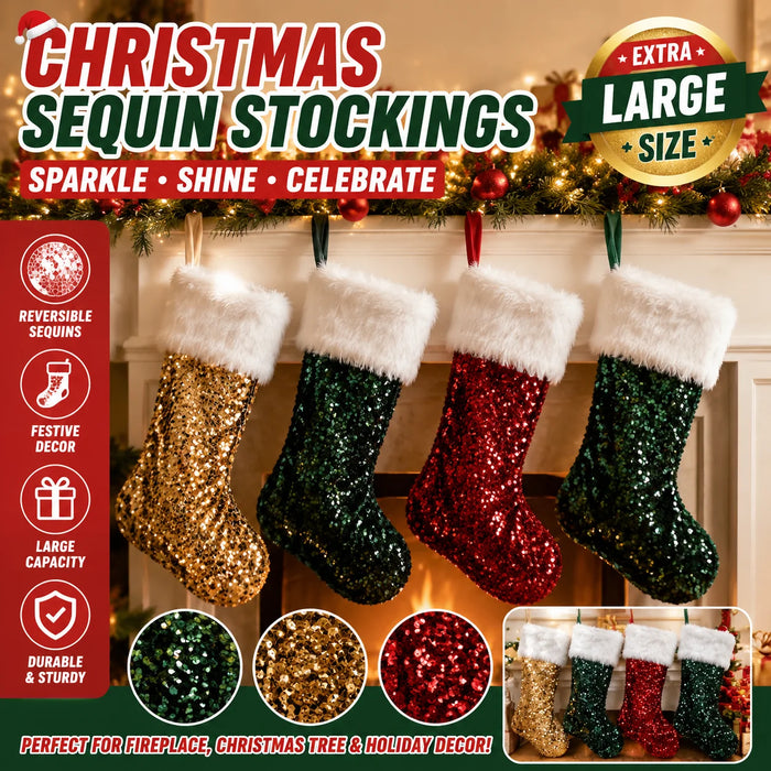 Flip-Sequin Christmas Stockings