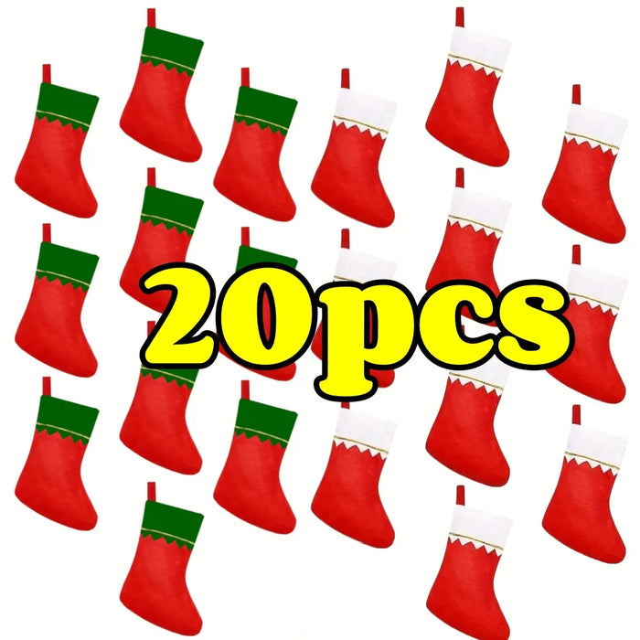 Felt Christmas Stockings with Gold Trim