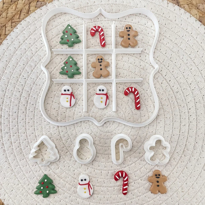Christmas Tic-Tac-Toe Cookie Cutters — Set of 6