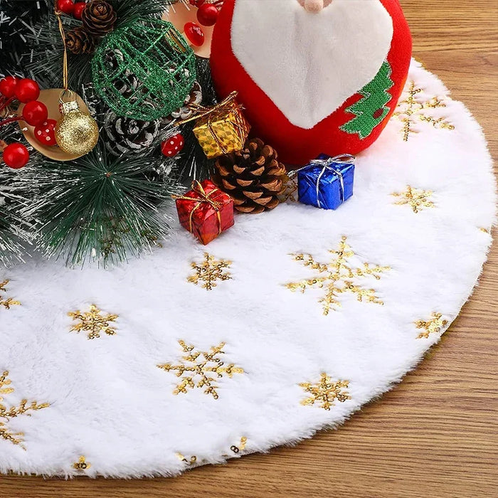Mini Faux-Fur Sequin Tree Skirt — 15 in