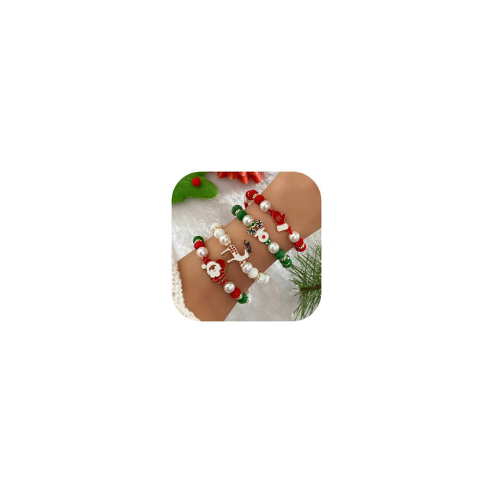 Snowflake & Christmas Tree Charm Bracelet