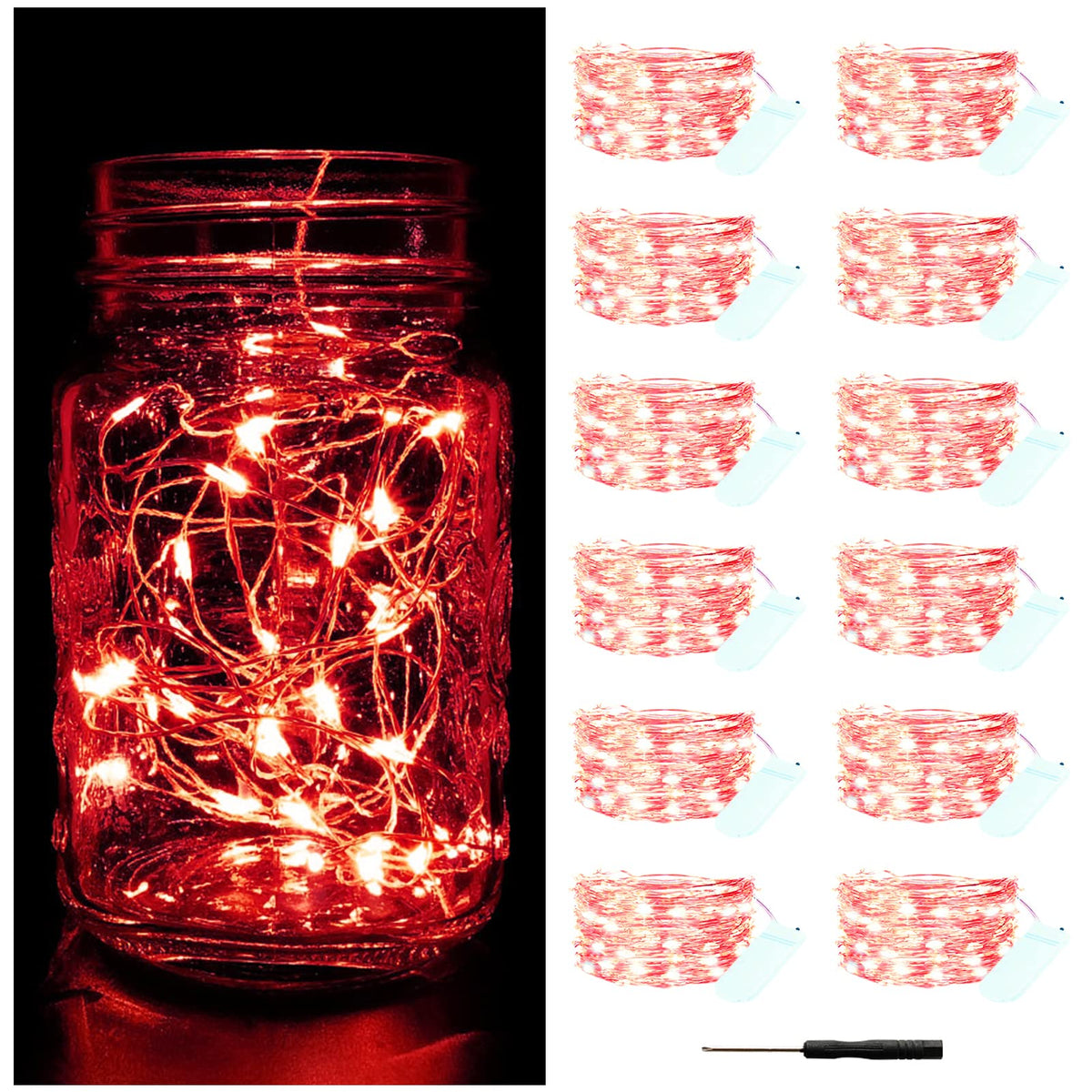 Battery-Operated Christmas Fairy Lights — 12-Pack