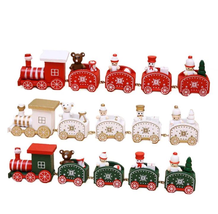 Wooden Christmas Train Decoration