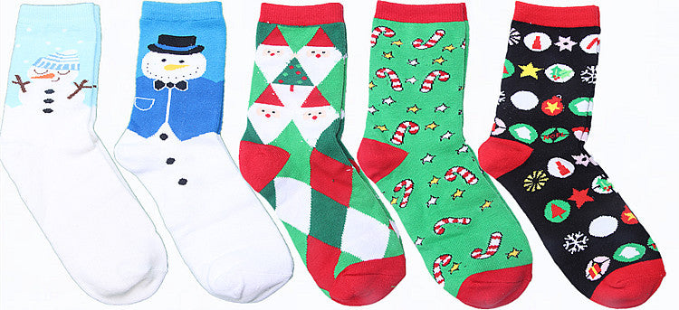 Christmas Gift Box of Reindeer Pattern Cotton Socks