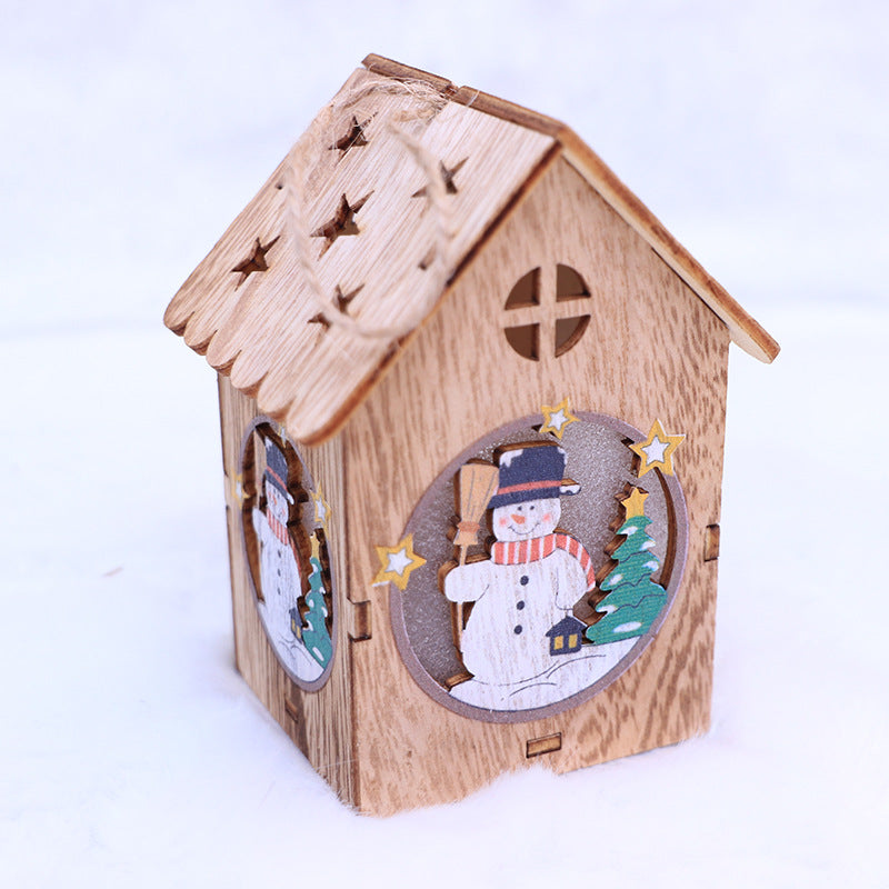 LED Mini Wooden House Night Light for Christmas Decor