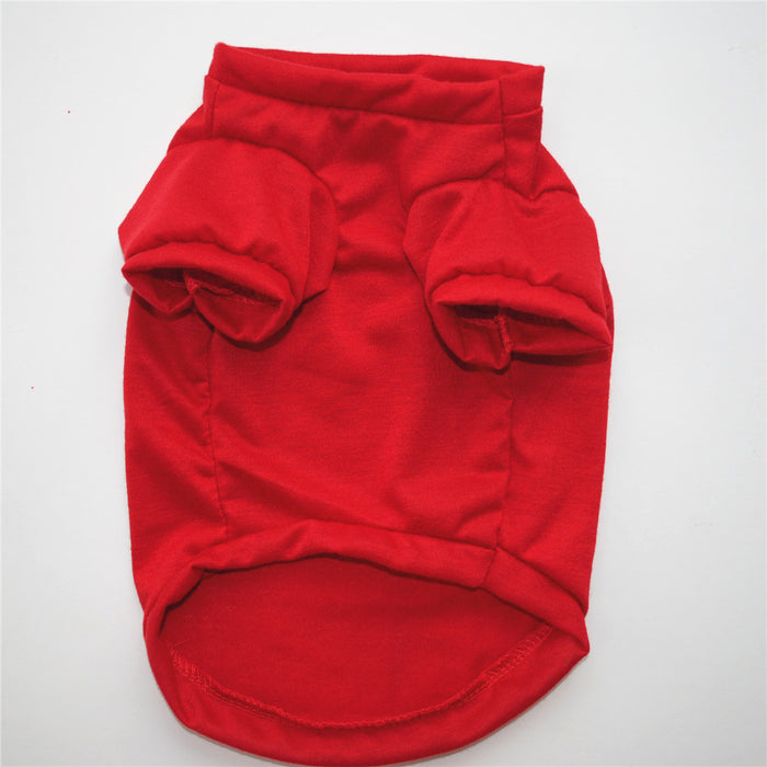 Christmas Pet Dog T-Shirt - Red Holiday Outfit