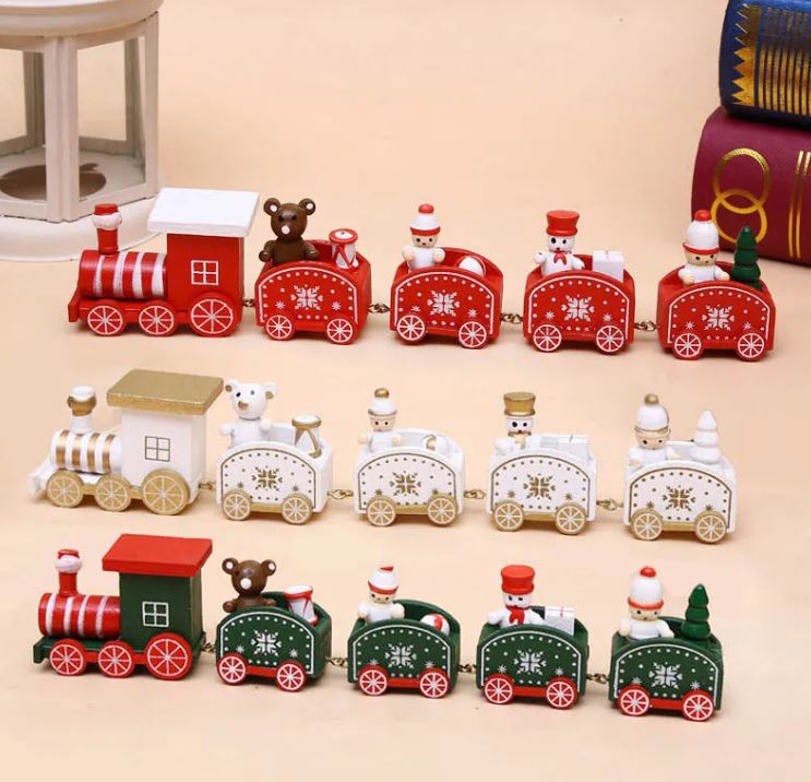 Wooden Christmas Train Decoration