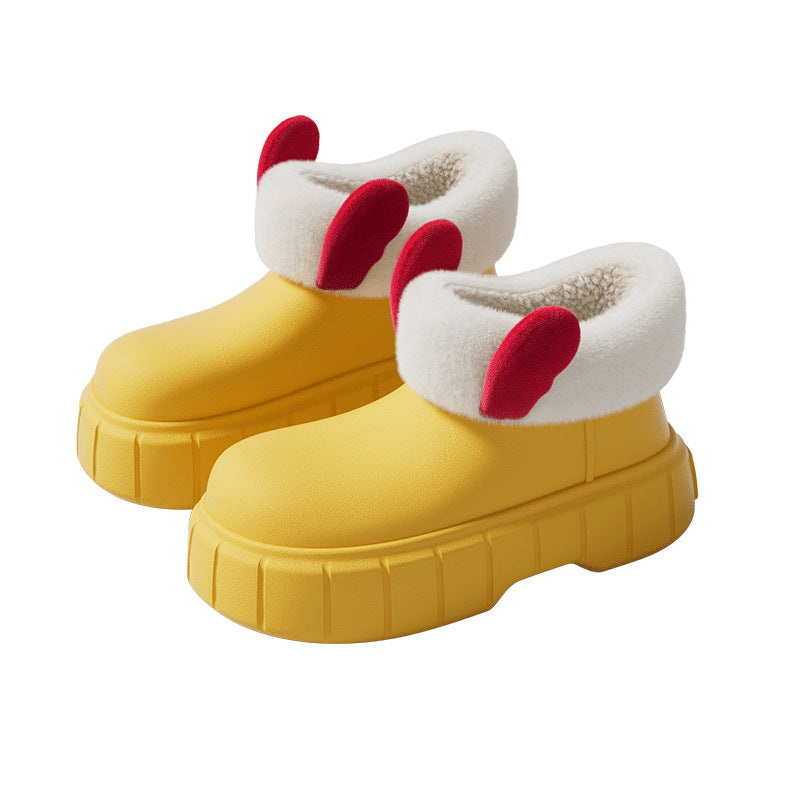 Waterproof Cute Christmas Reindeer Plush Slippers