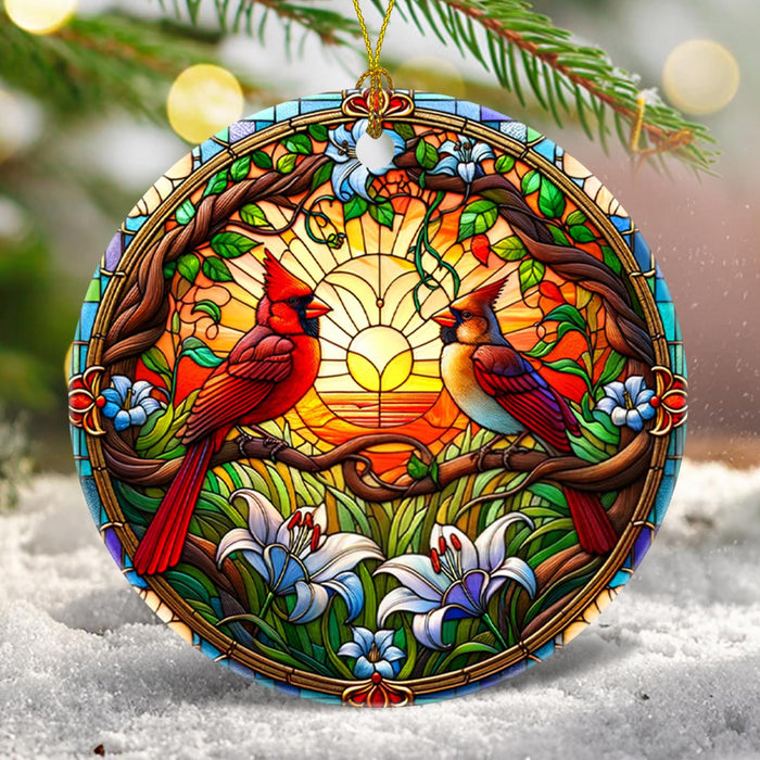 Ceramic Cardinal Christmas Ornament