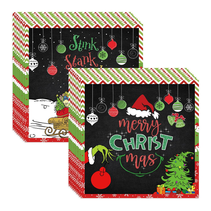Red & Green Christmas Napkins — Pack of 100