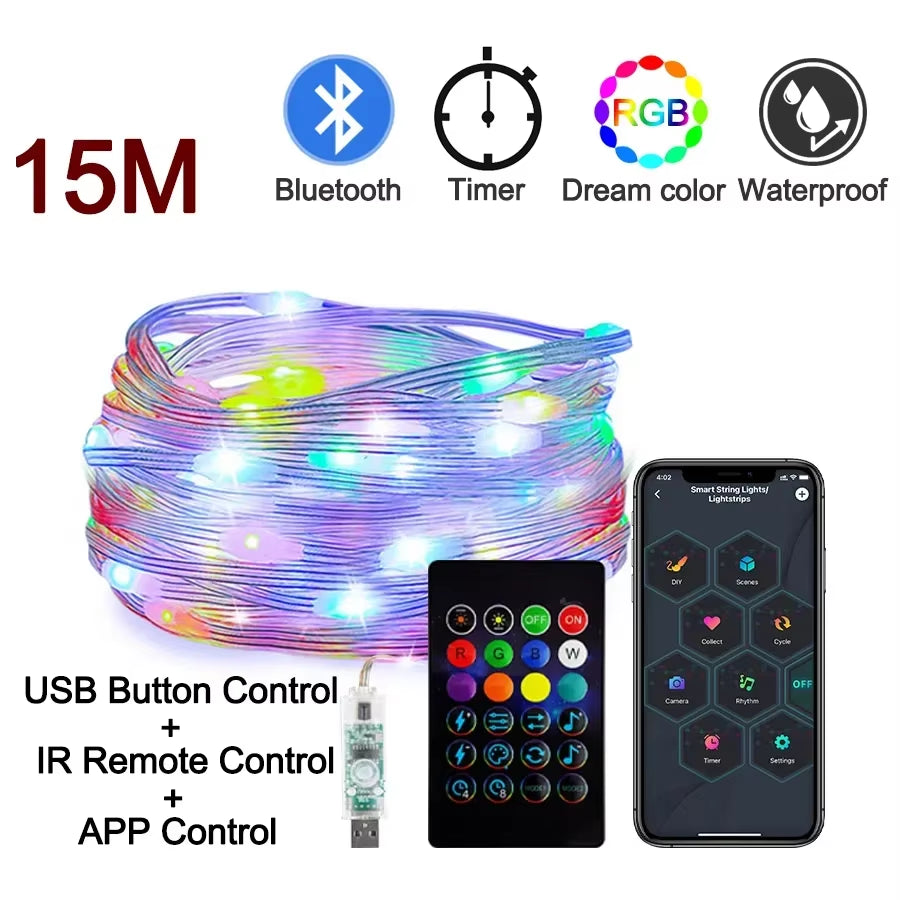 Bluetooth RGB Christmas Fairy Lights