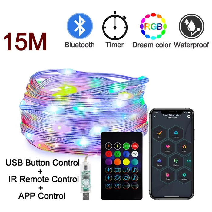 Bluetooth RGB Christmas Fairy Lights