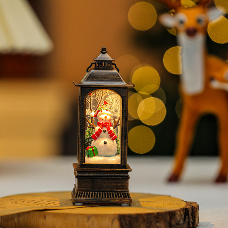 Christmas Decor Snowman Water Phone Booth Light Up Piece