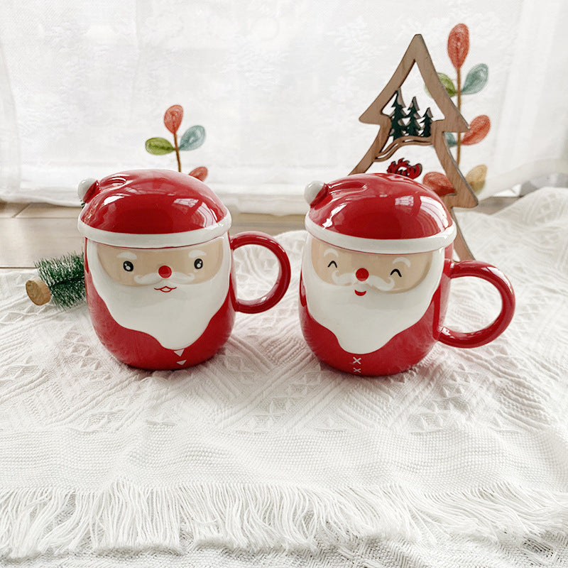 Santa Face Ceramic Mug — Assorted Expressions