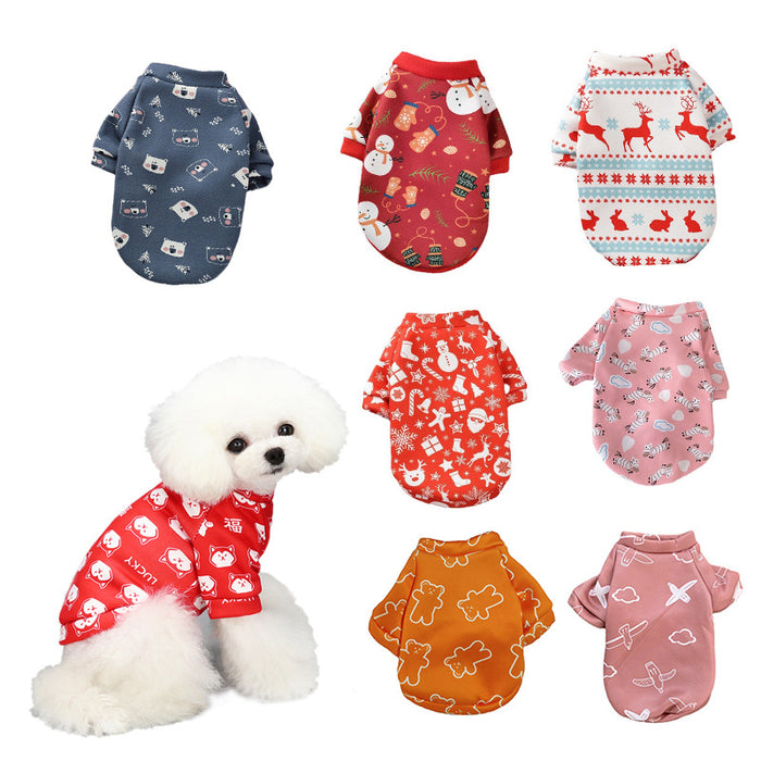 Autumn Winter Christmas Pet Warm Padded Sweater
