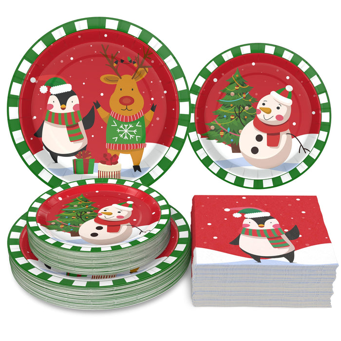 200-Piece Red Truck Christmas Tableware Set