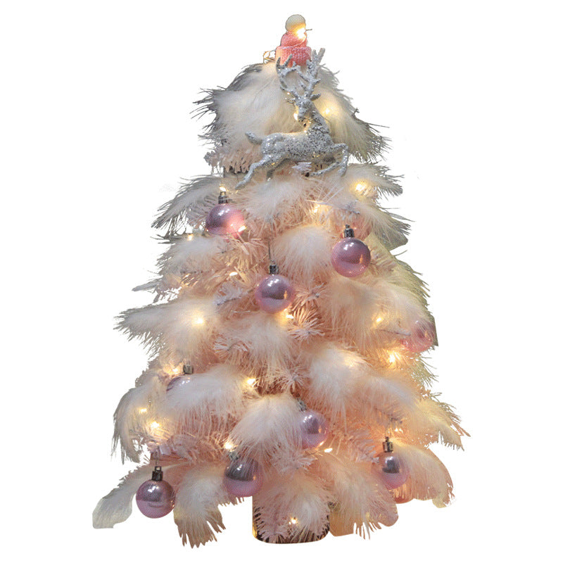 Pink Feather Christmas Tree Decoration