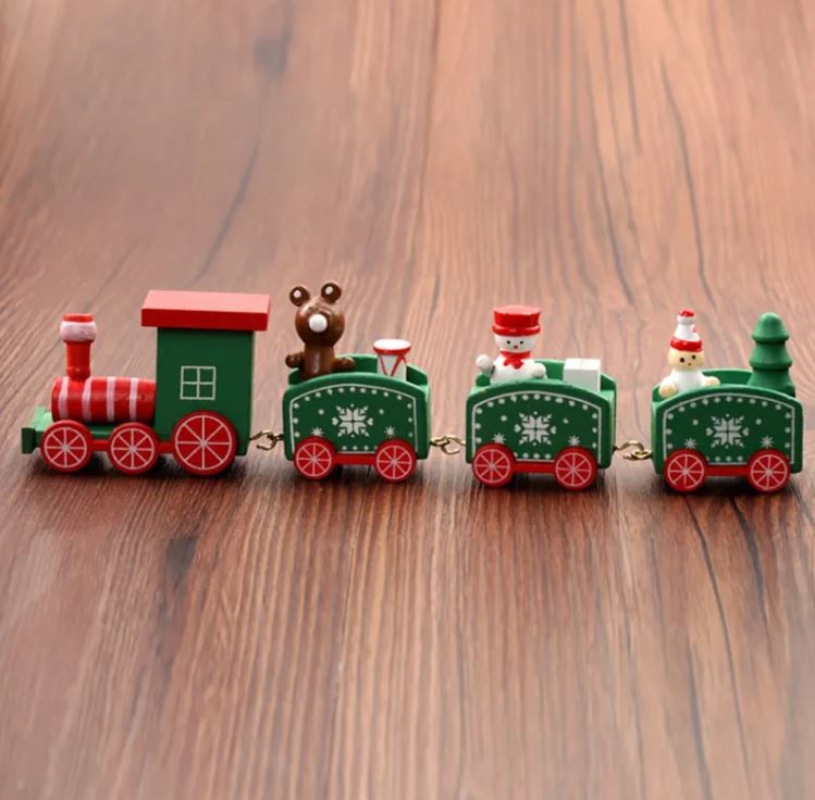 Wooden Christmas Train Decoration