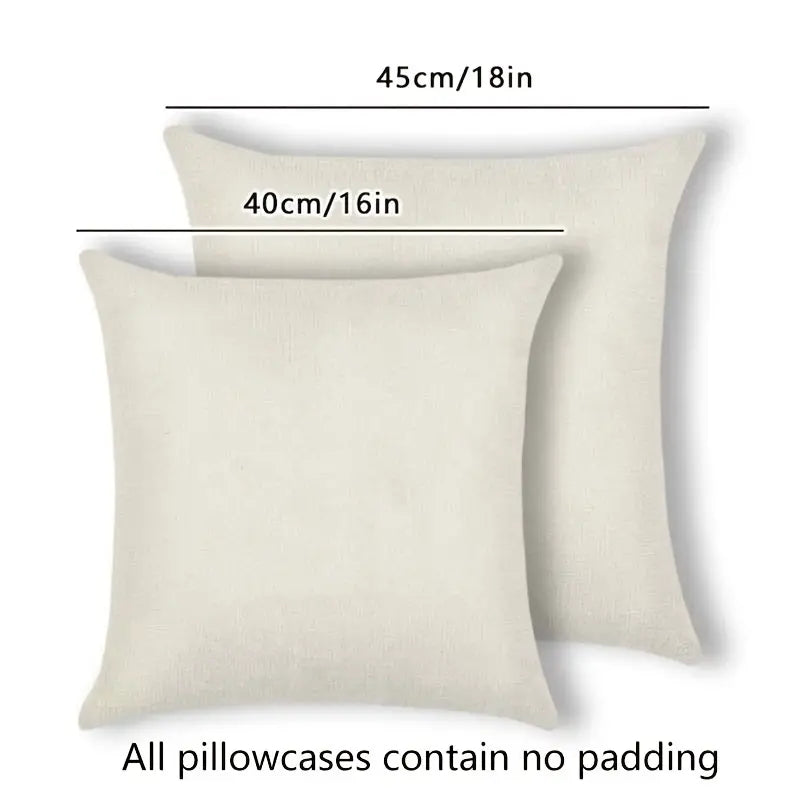 4pcs Reindeer Pattern Linen Pillowcases for Christmas Decor