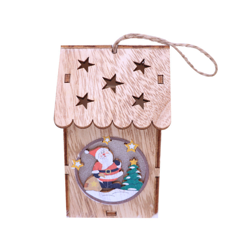 LED Mini Wooden House Night Light for Christmas Decor