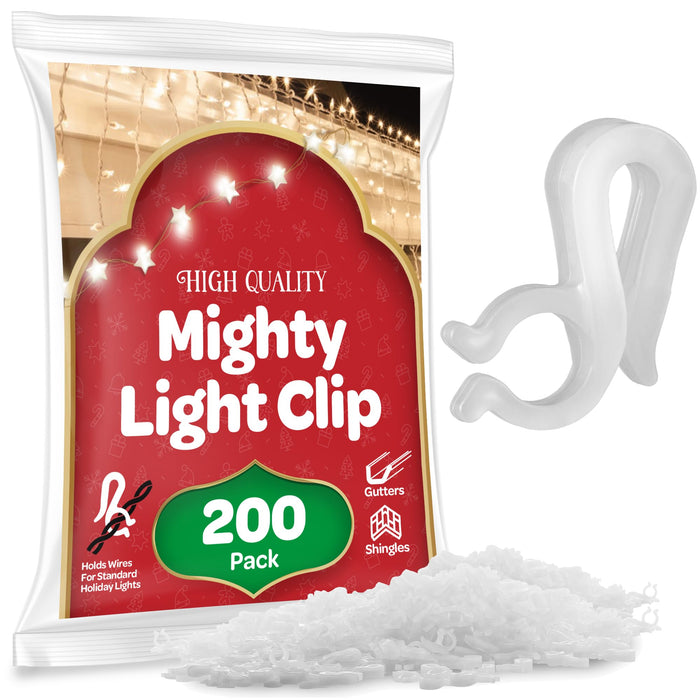 Outdoor Christmas Light Clips — Pack of 200