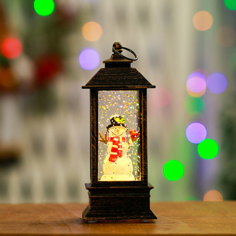 Christmas Decor Snowman Water Phone Booth Light Up Piece