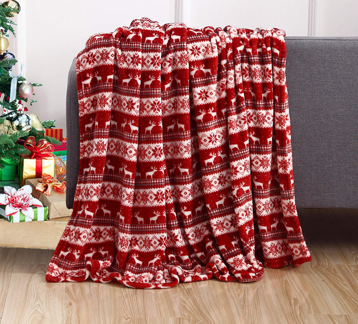 Christmas Print Fleece Blanket