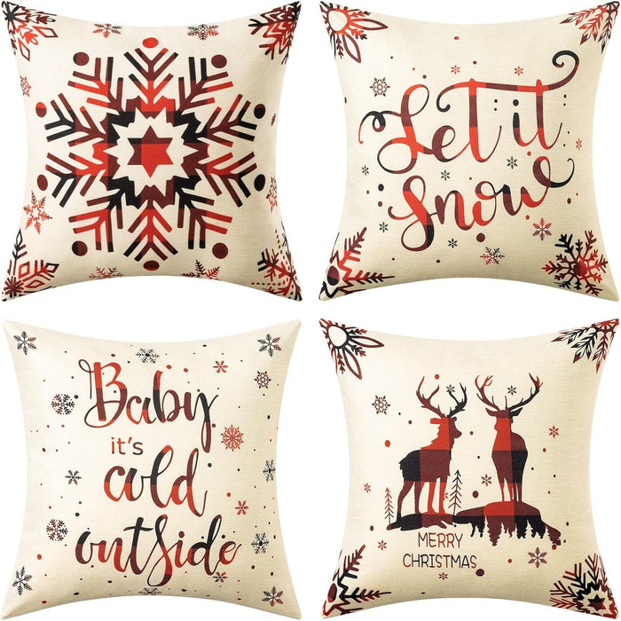 Christmas Pillow Covers — Set of 4