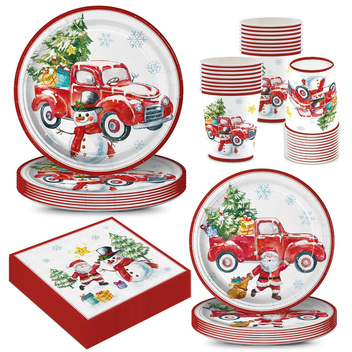 120-Piece Christmas Truck Tableware Set