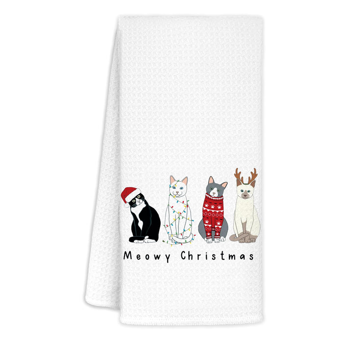 Meowy Christmas Cat Kitchen Towels