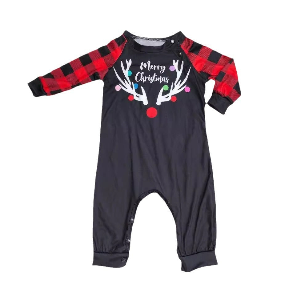 Antler Print Matching Christmas Pajamas
