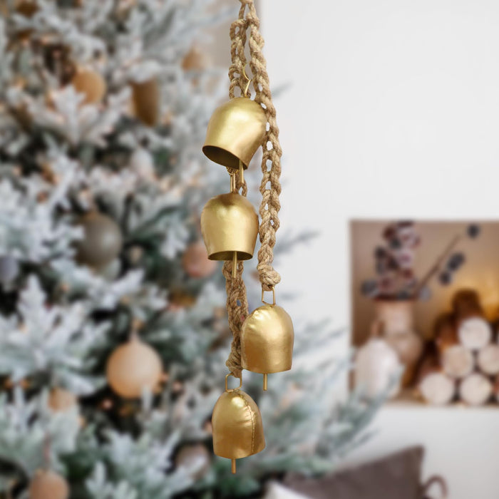 Vintage Gold Christmas Hanging Bells