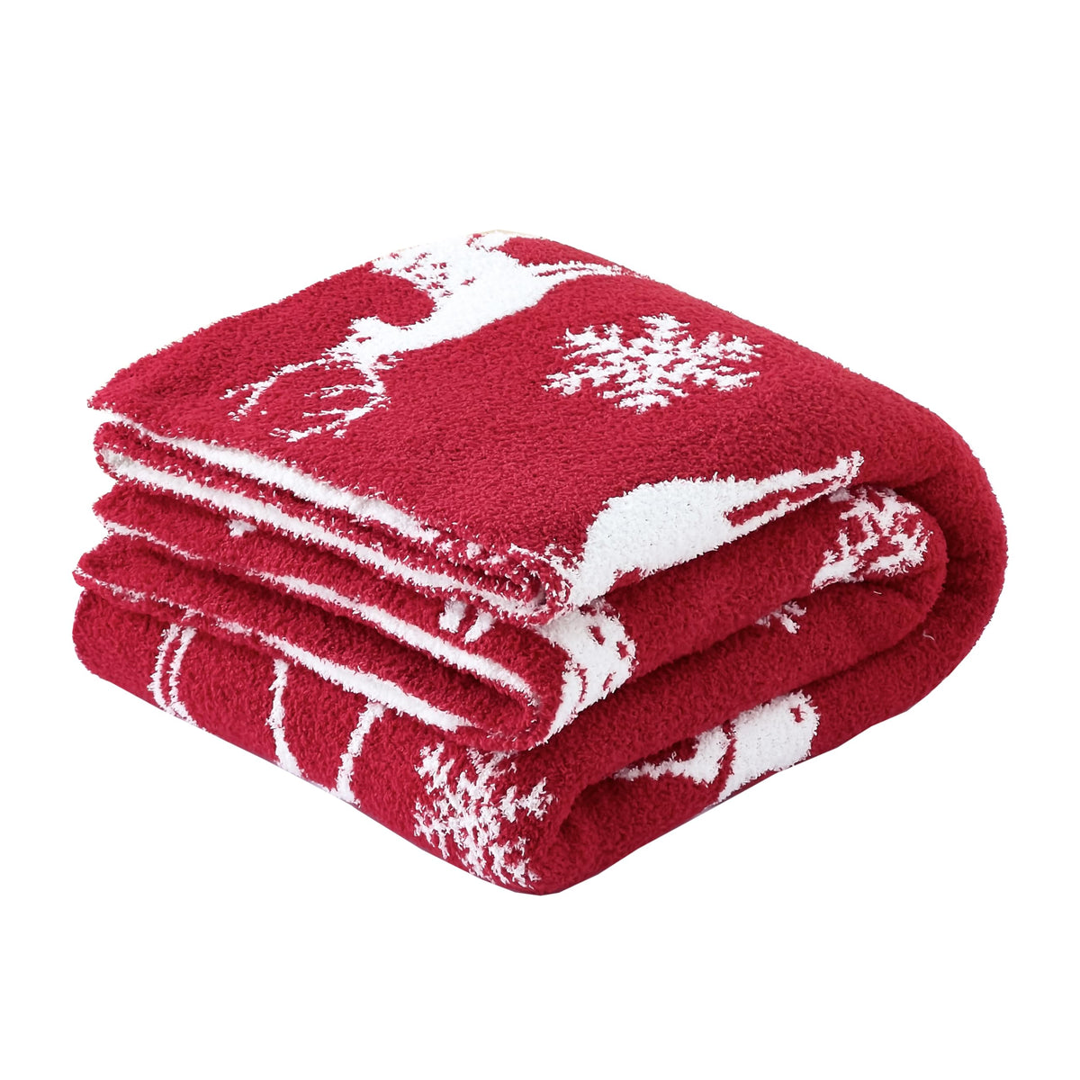Deer & Snowflake Christmas Throw Blanket