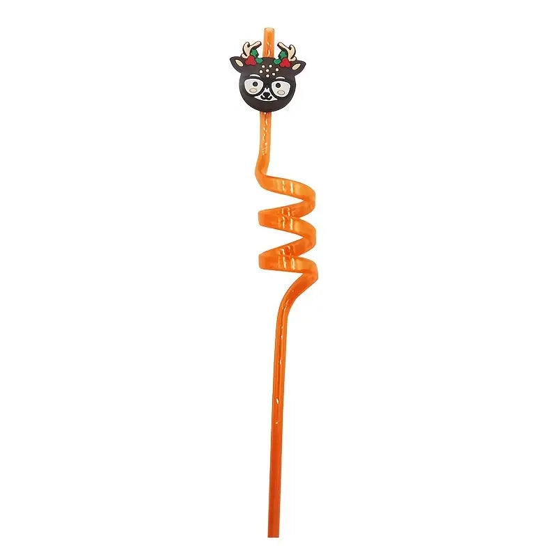 6-Piece Christmas Party Straw Set