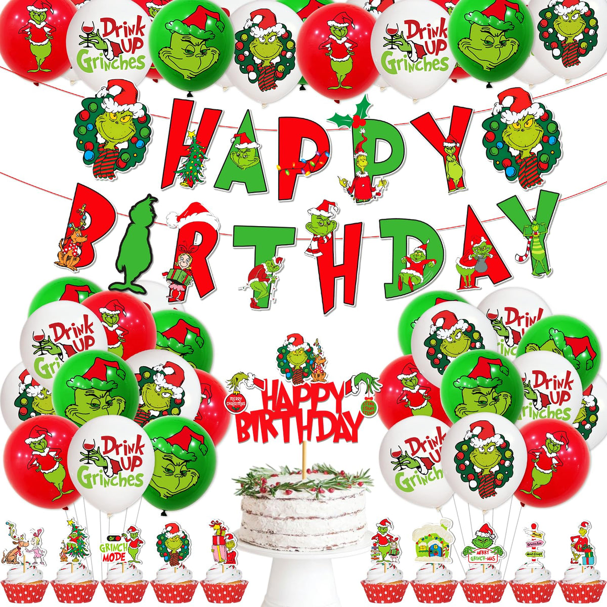 Christmas Birthday Party Decoration Set