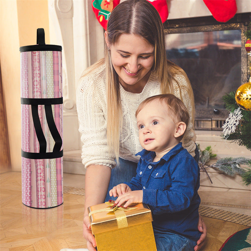 Cylindrical Portable Christmas Gift Storage Bag