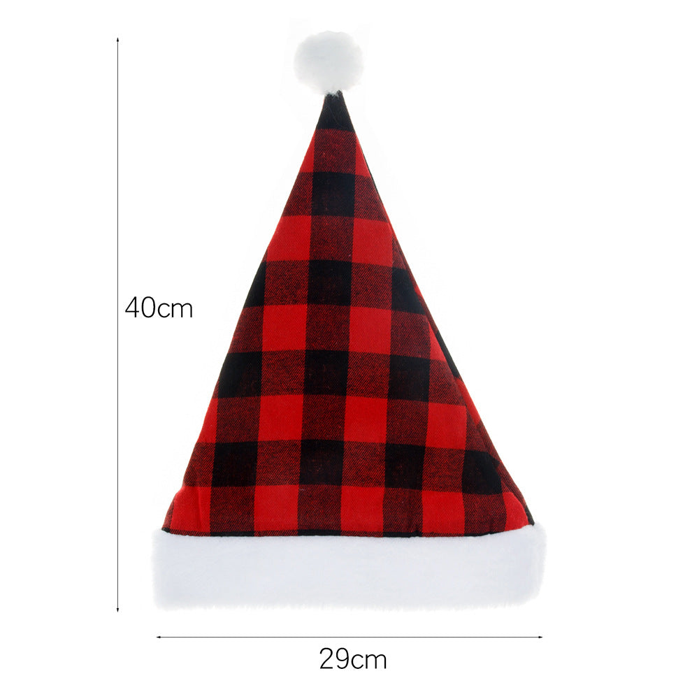 Festive Red Black White Checkered Christmas Party Hat