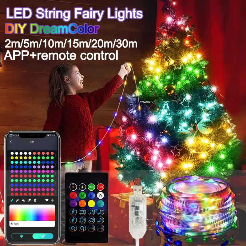 Bluetooth RGB Christmas Fairy Lights