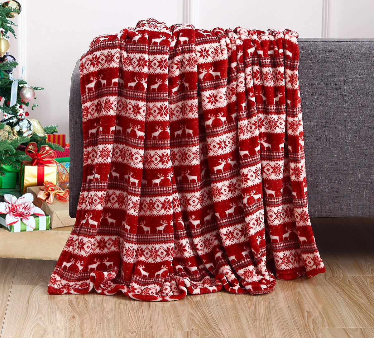 Christmas Print Fleece Blanket