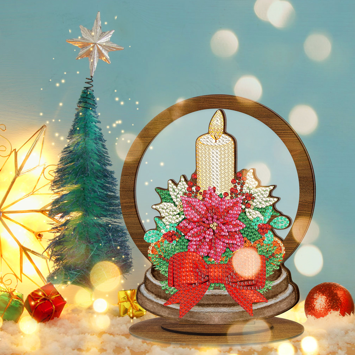 DIY Wooden Diamond Art Display for Christmas Decor
