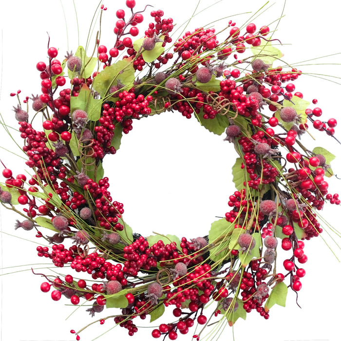 Red Berry & Cypress Christmas Wreath
