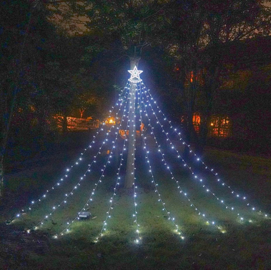 LED Star Waterfall Light for Outdoor Christmas Decor