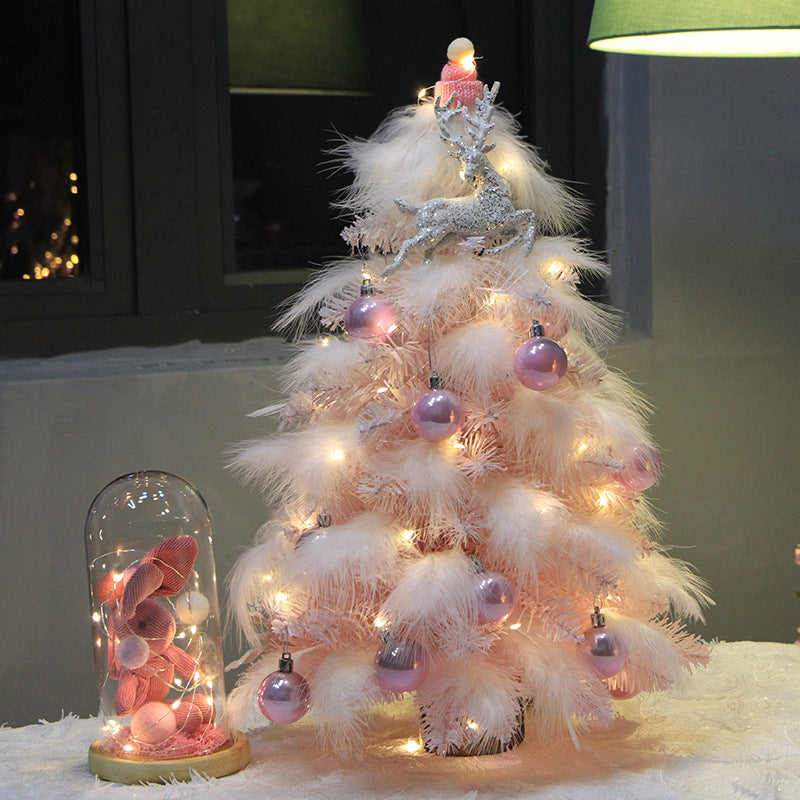 Pink Feather Christmas Tree Decoration