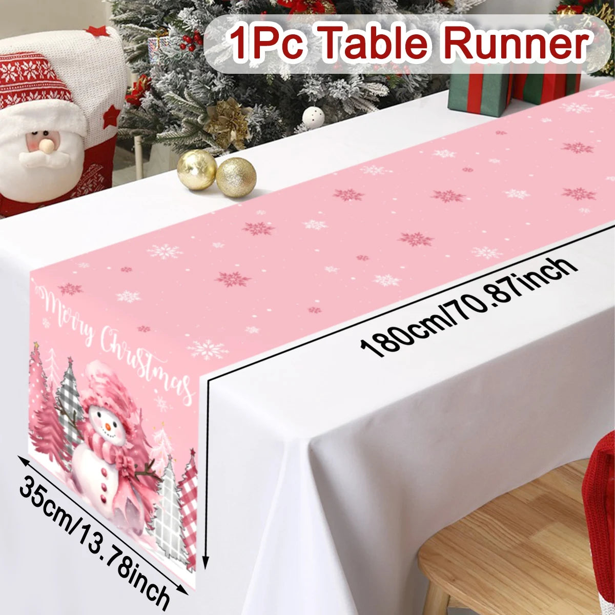 Santa & Holiday Motif Table Runner