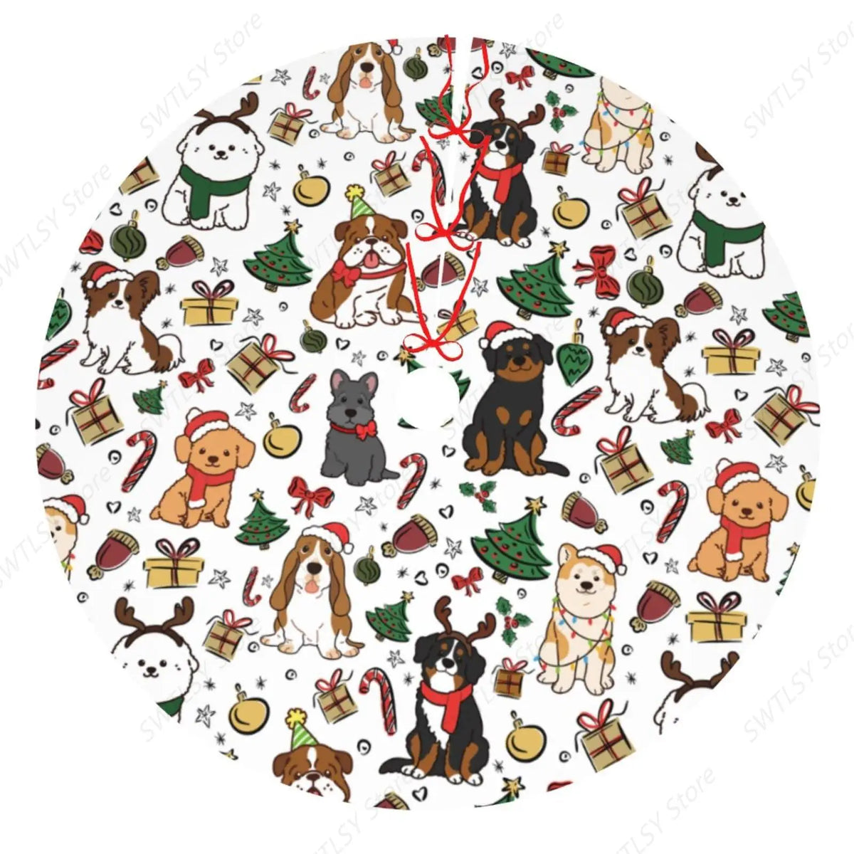 Christmas Dog Tree Skirt — 48 in
