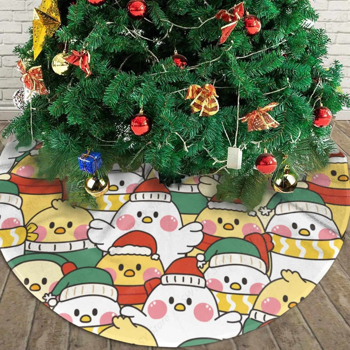 Christmas Chicken Tree Skirt — 48 in