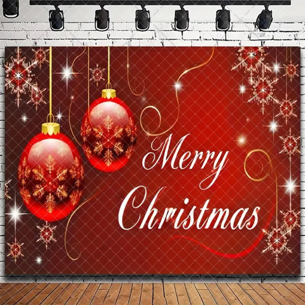 Santa & Fireplace Christmas Photo Backdrop